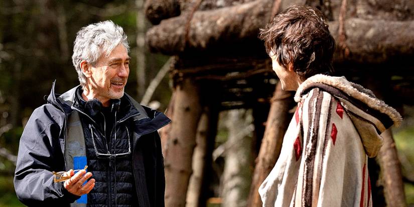 Tony Gilroy and Diego Luna on set of Andor