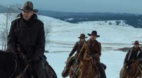 Jacob (Harrison Ford) leads his cowboys through the snow in 1923