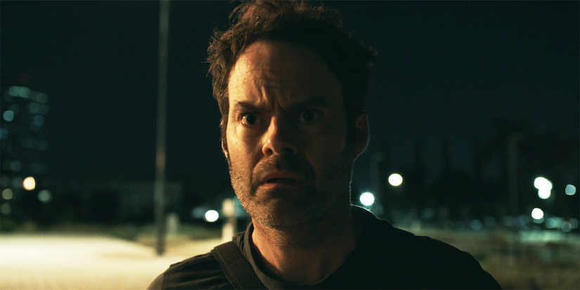 Bill Hader as Barry looks shocked by looking at something off screen in Barry season 4