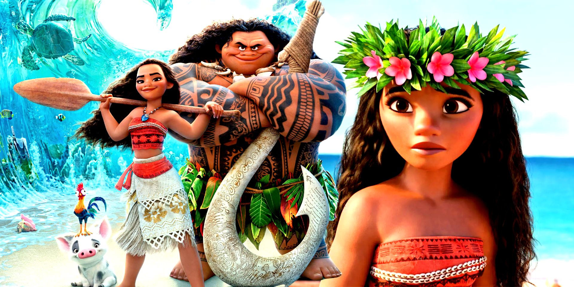 Moana, Maui and the characters of Moana