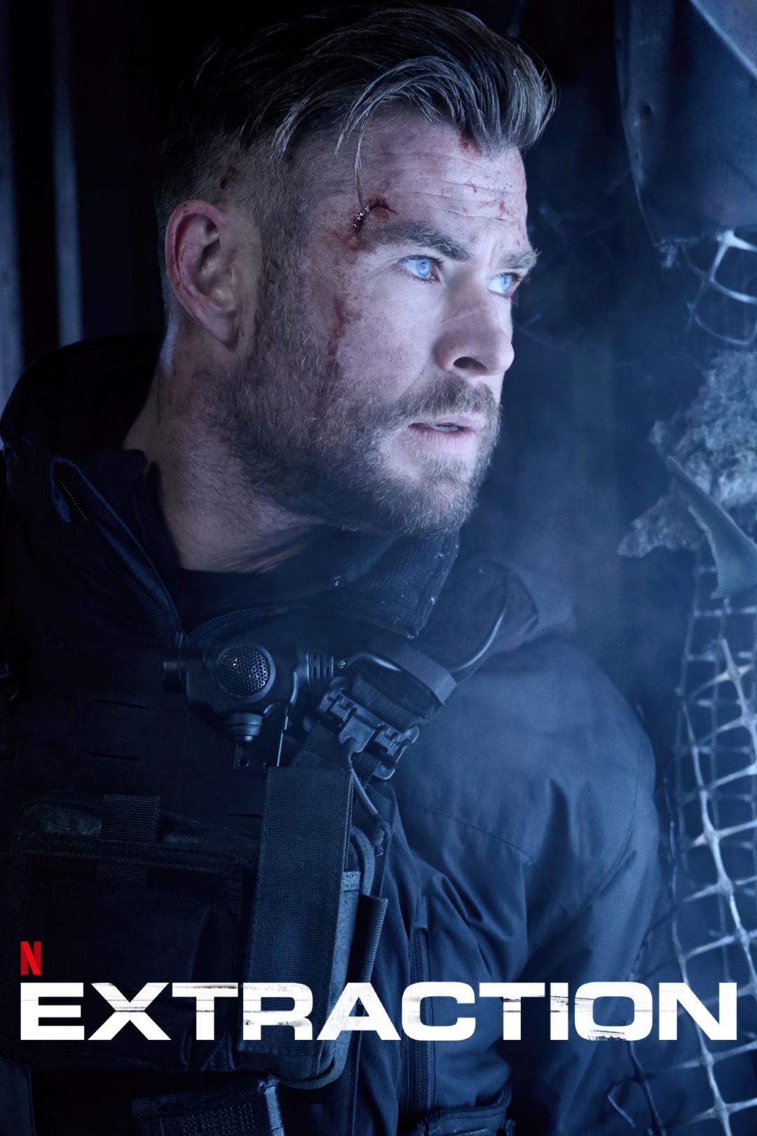 Chris Hemsworth como Tyler Rake na franquia Extraction.