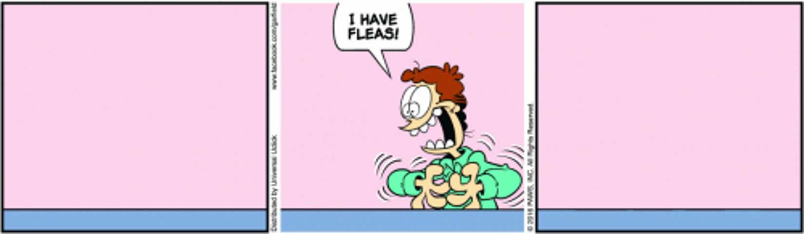Garfield Minus Garfield, Jon Arbuckle freaks out, crying: "I have fleas!"