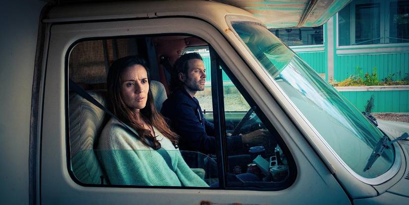 Jim (Eion Bailey) and Tabitha (Catalina Sandino Moreno) in a RV in From.