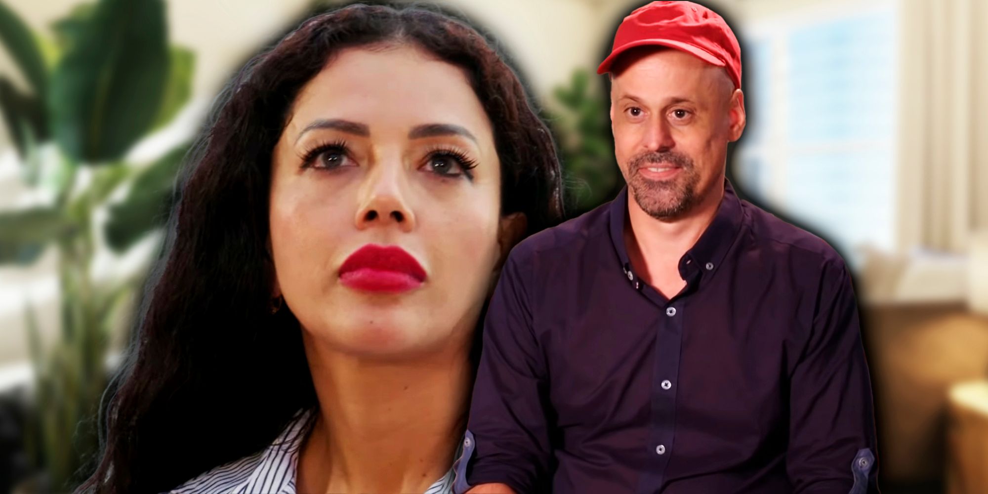 90 Day Fiance's Jasmine Pineda looking up & Gino Palazzolo wearing red hat