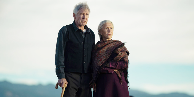 Harrison Ford and Helen Mirren look out over the landscape in 1923