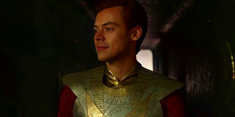 Harry Styles as Eros aka Starfox in Eternals looking offscreen