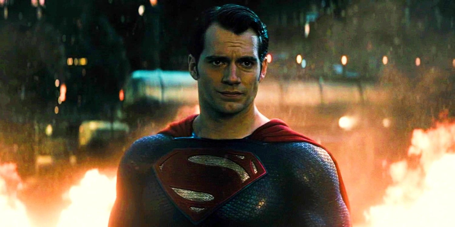Henry Cavill as Superman Standing In Front Of Fire In Batman V Superman Dawn of Justice