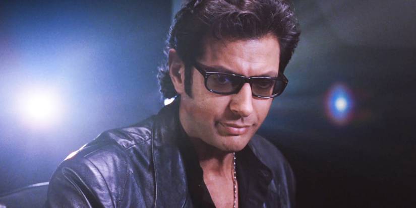 Ian Malcolm looking serious in Jurᴀssic Park