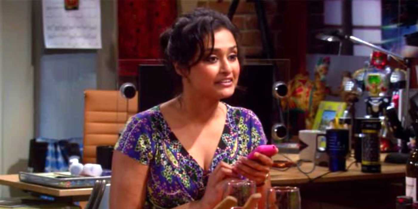 Lakshmi talking on the Big Bang Theory