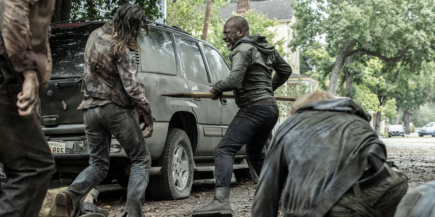 morgan fights walkers in fear the walking dead 804