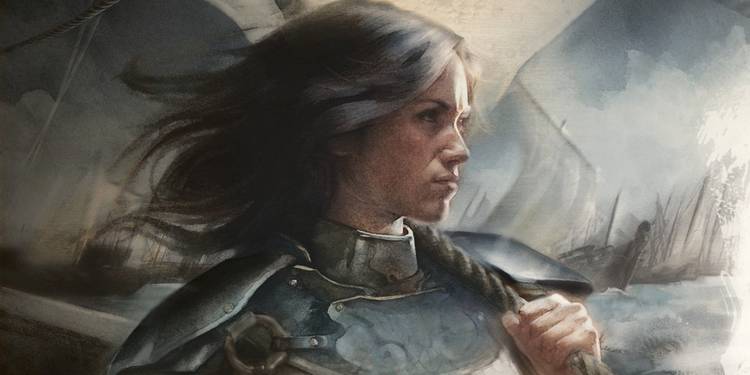 a drawing of Princess Nymeria on the high seas in the A Song of Ice and Fire universe