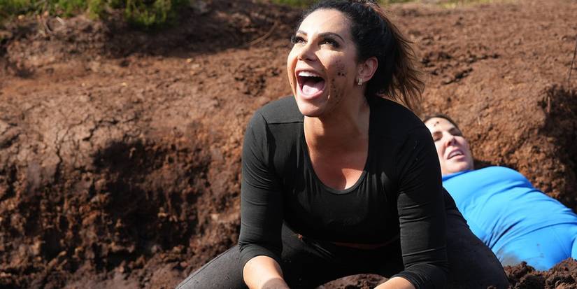 RHONJ's Jennifer Aydin yelling in the mud