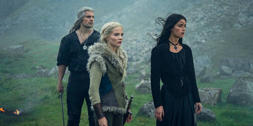  Geralt Ciri Yennefer observing something in The Witcher season 3 part 1.