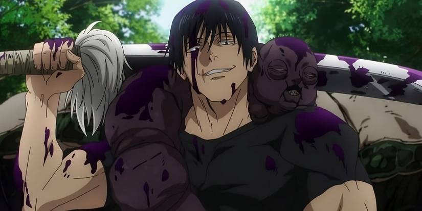 10 Strongest Jujutsu Kaisen Characters of All Time, Ranked 1 Toji Fushiguro with his weapon and worm in Jujutsu Kaisen