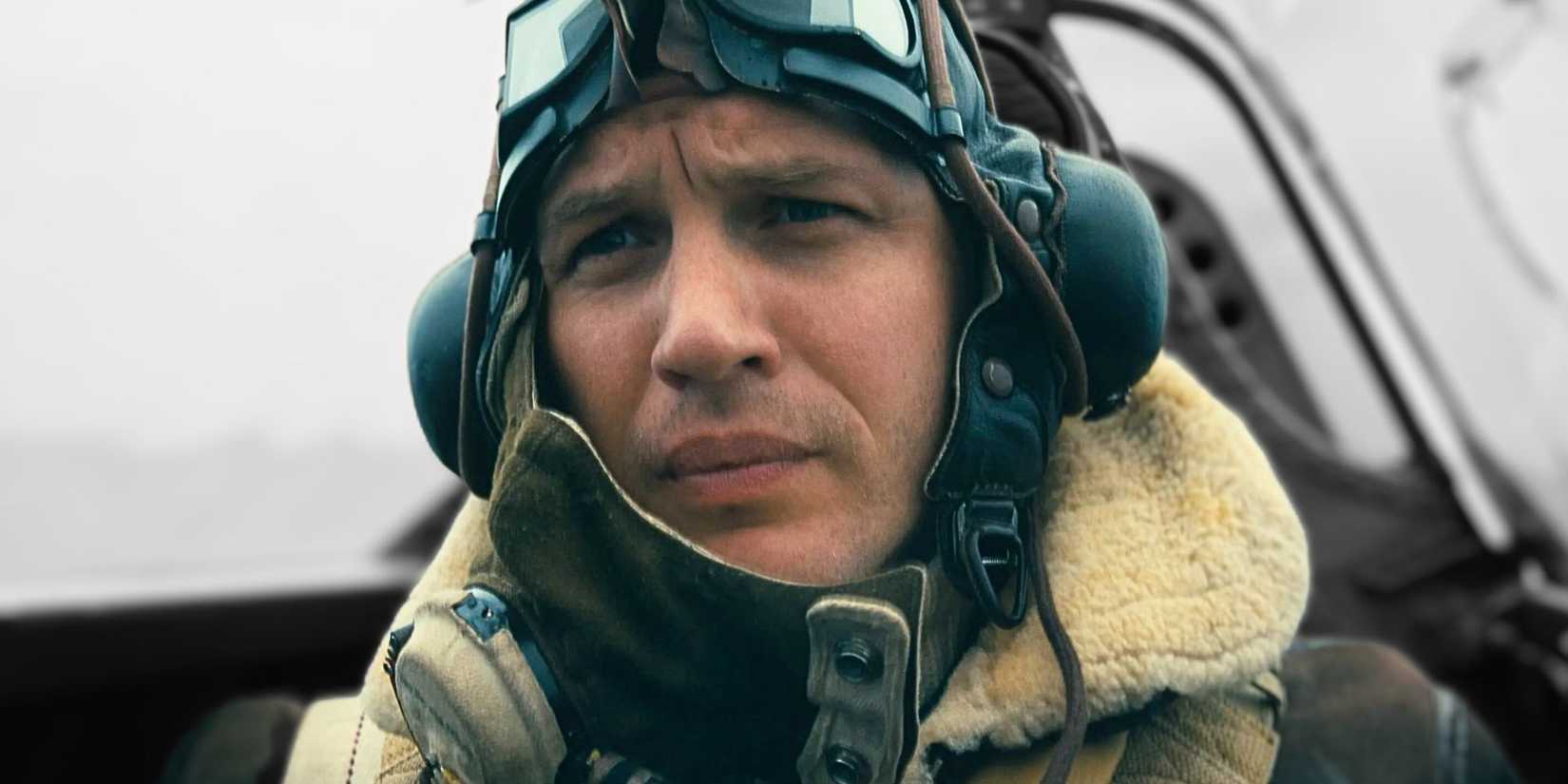 Tom Hardy as Farrier inside an airplane in Dunkirk