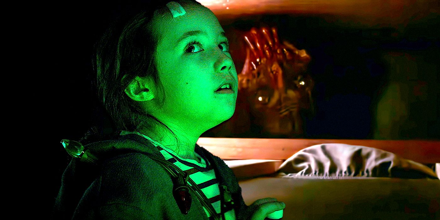 Vivien Lyra Blair with a monster behind her in The Boogeyman