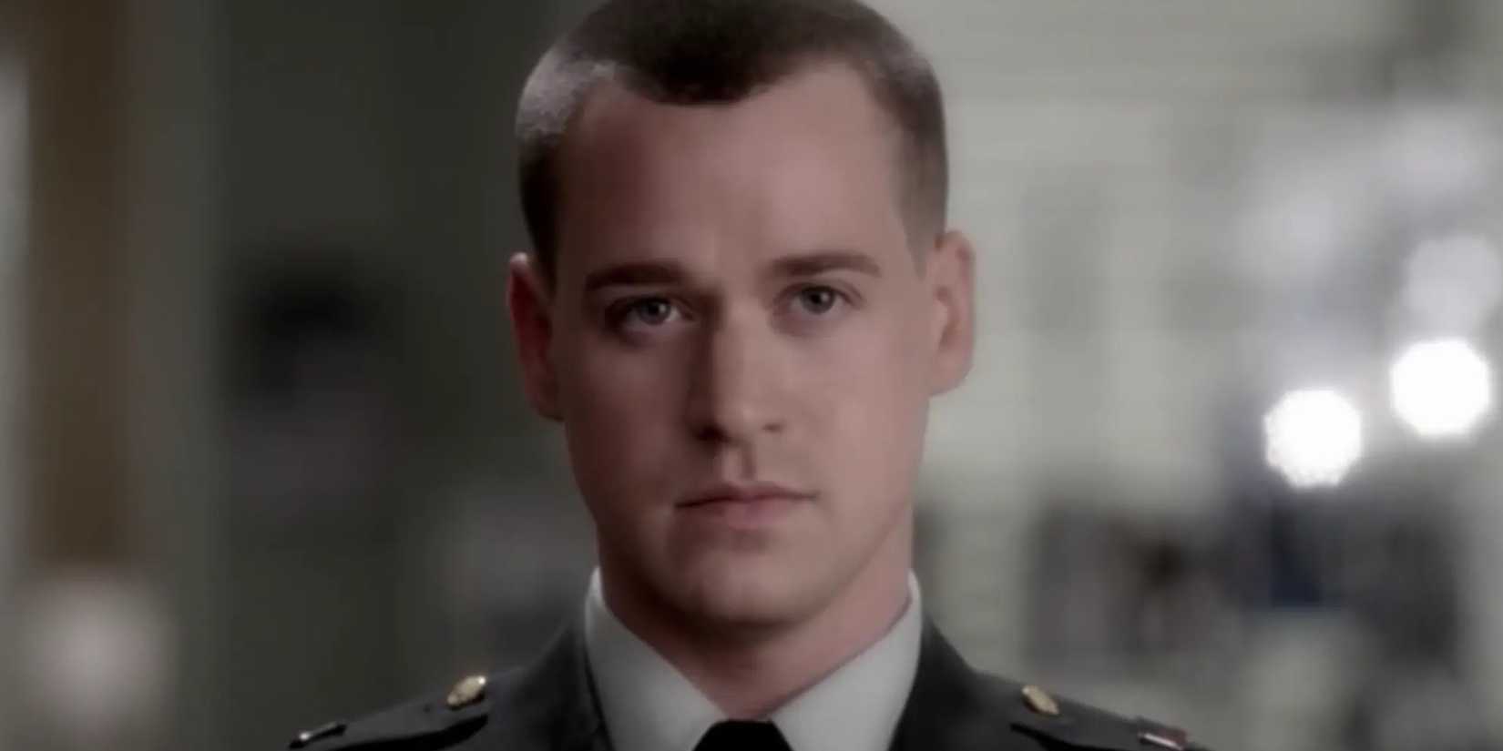A vision of George in an army uniform in Grey's Anatomy