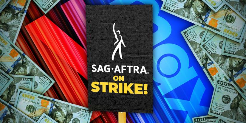 SAG-AFTRA strike sign with Netflix and Max logos