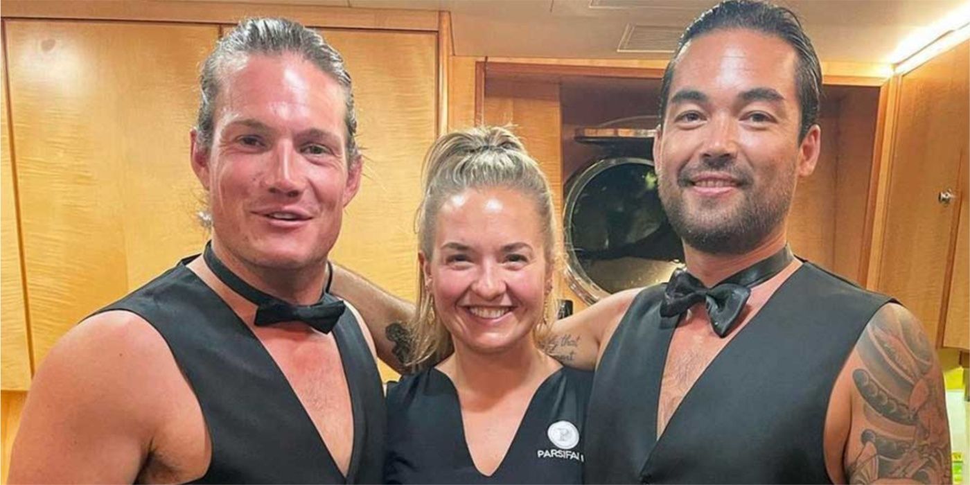 Below Deck Sailing Yacht's Gary, Daisy and Colin smiling