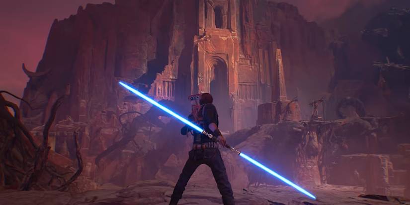 Cal Kestis stands outside a temple on Dathomir Star Wars Jedi Fallen Order