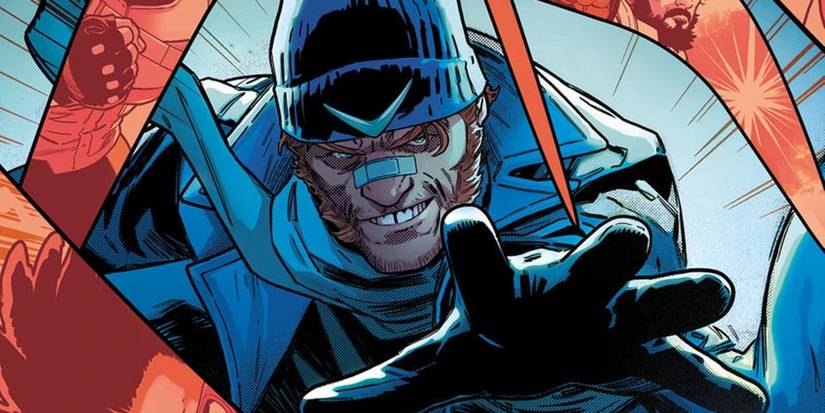  Captain Boomerang throws boomerangs.