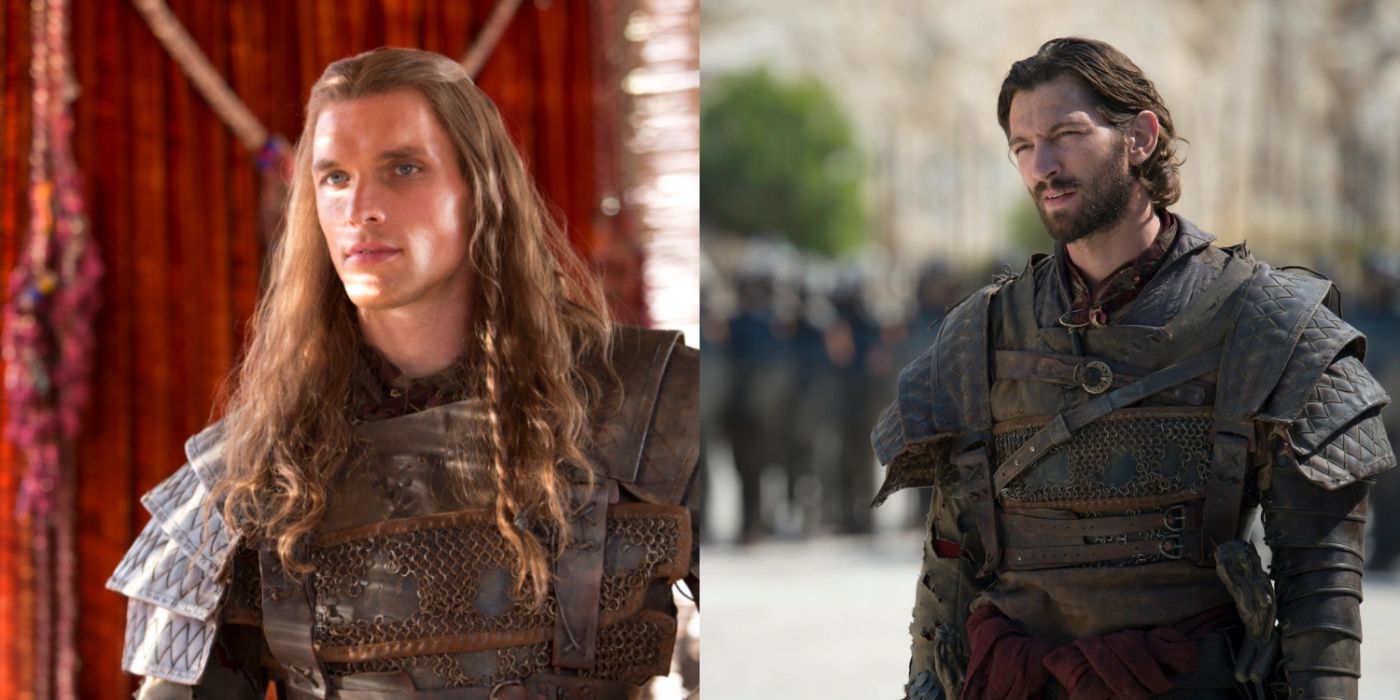 Split image of Michiel Huisman and Ed Skrein as Daario Naharis in Game of Thrones