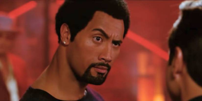 Dwayne Johnson raising his eyebrow in Be Cool