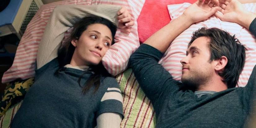 Fiona and Jimmy gaze at each other while lying in bed on Shameless