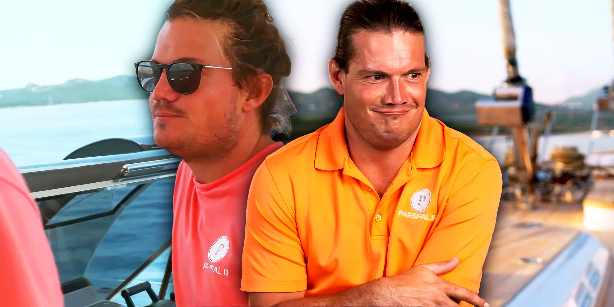 gary king below deck gary in sunglasses and in orange shirt making funny face montage