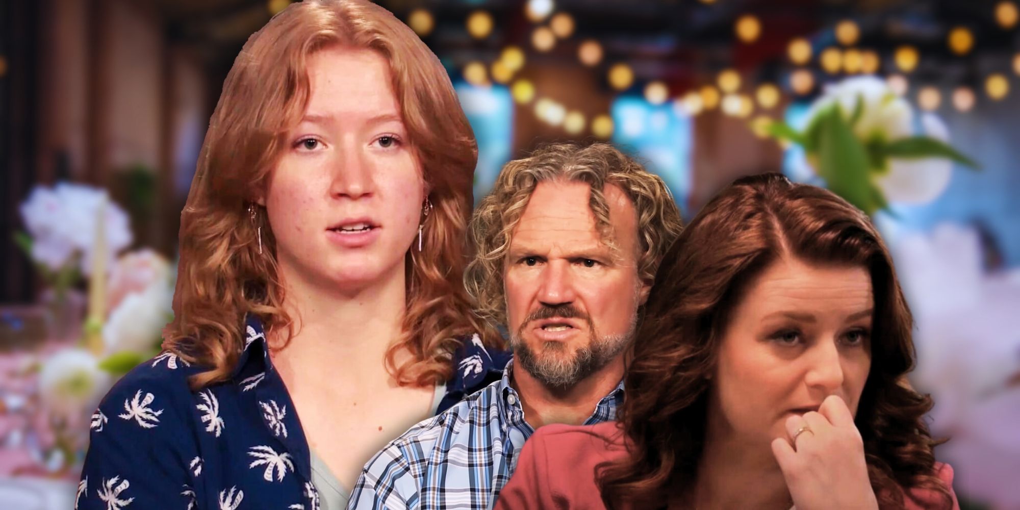 Sister Wives' Gwendlyn Brown, Kody Brown and Robyn Brown looking serious and angry