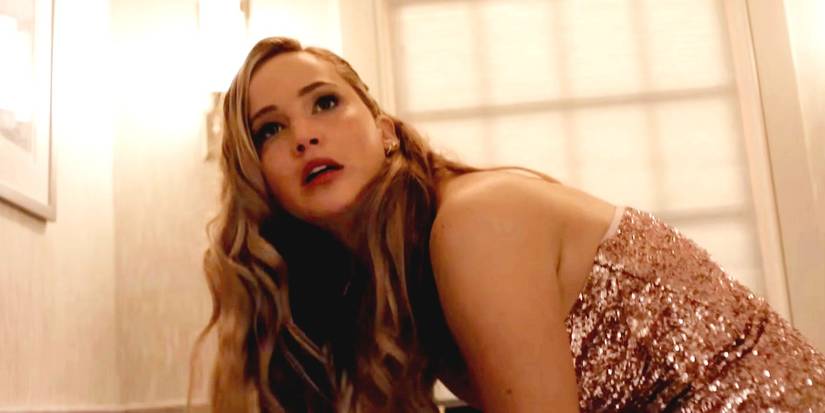 Jennifer Lawrence as Maddie Leaning Over a Toilet in No Hard Feelings