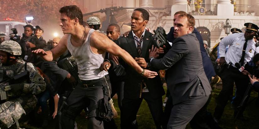 John protecting President Sawyer in White House Down