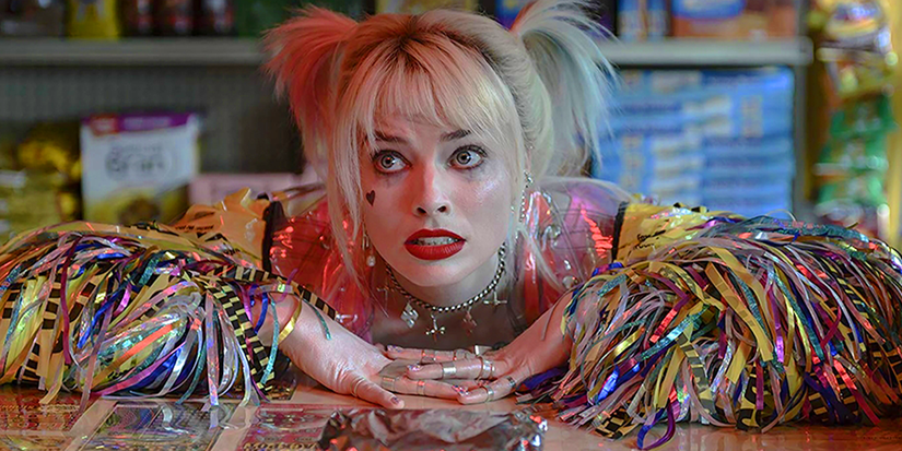 Margot Robbie as Harley Quinn in a convenience store in Birds of Prey 2020