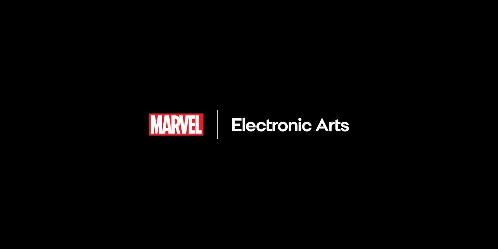 Marvel and Electronic Arts logos side-by-side on a black background.