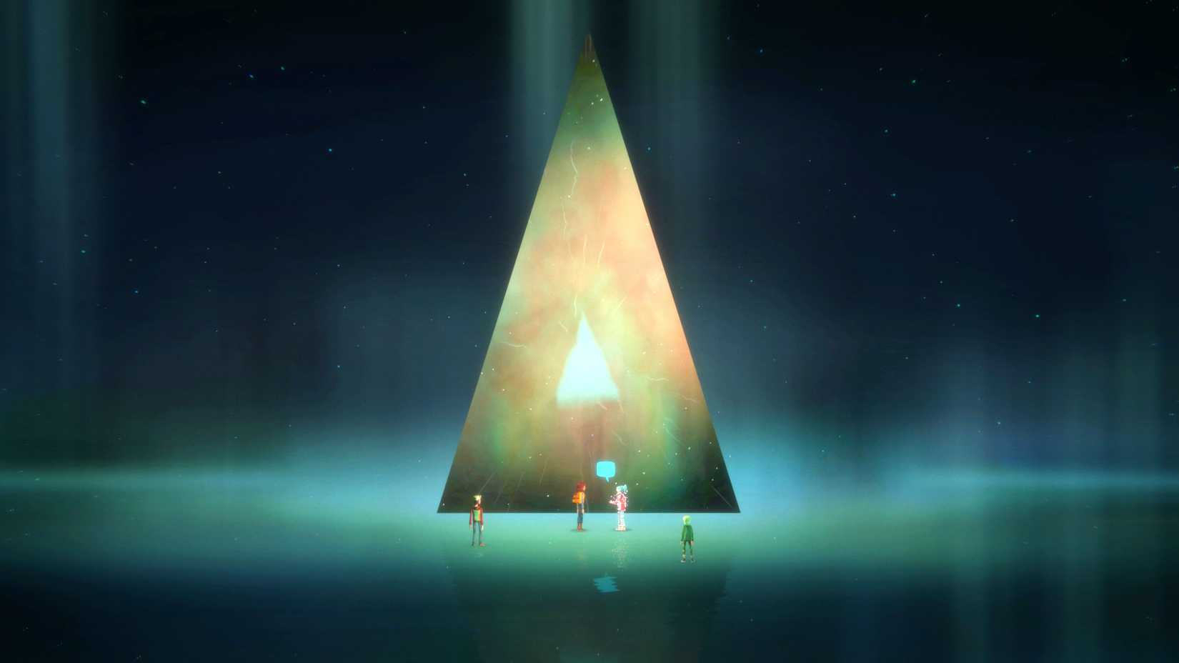 Oxenfree 2 Lost Signals Riley Speaking To Alex, Jacob And Olivia In Front Of Edwards Island Portal