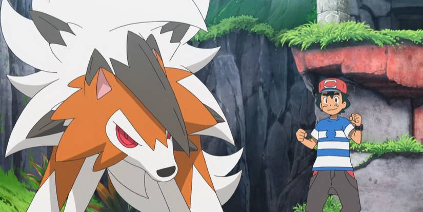 17 Rarest Pokémon In Pokémon GO & How To Get Them 1 Pokemon: Ash and his Dusk form Lycanroc prepare for a battle amidst some ruins.
