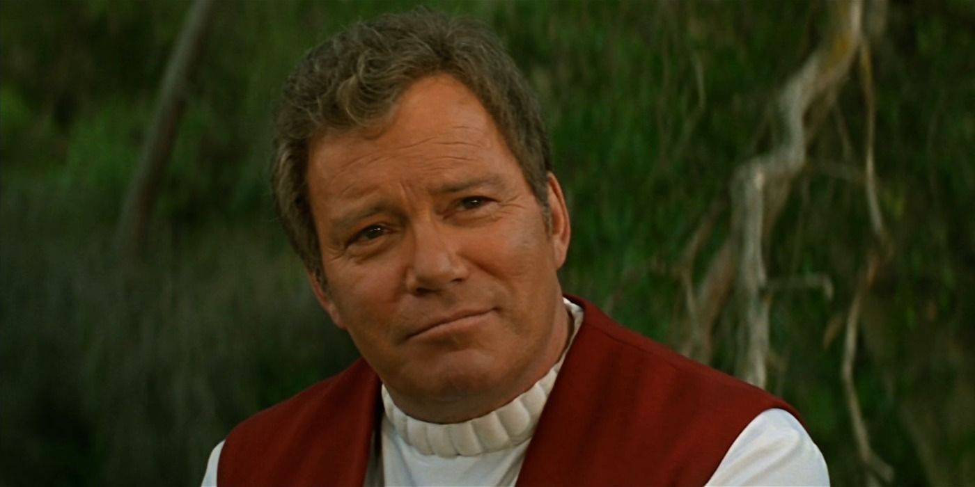 William Shatner smiling as Kirk in Star Trek Generations