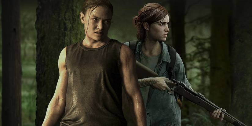 The Last Of Us Part 2's two protagonists, Ellie and Abby in a forest