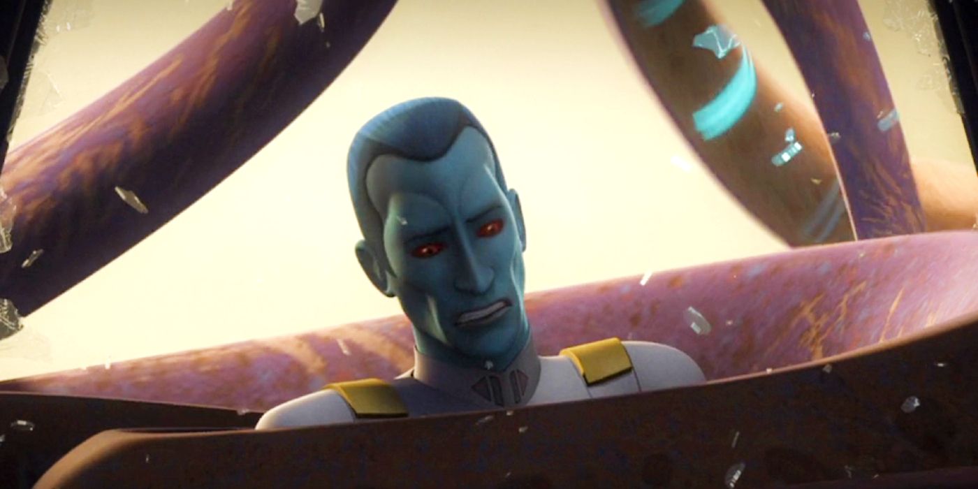 Thrawn being wrapped up by Purgill in Star Wars Rebels Season 4 Finale