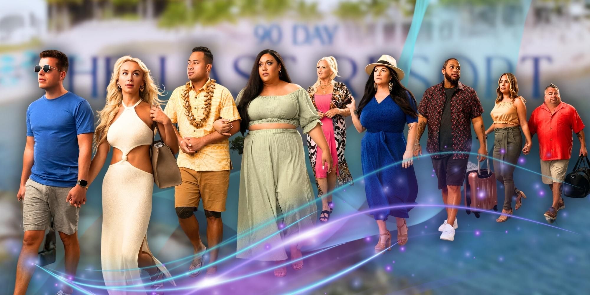 90 Day The Last Resort Cast with wavy graphic background