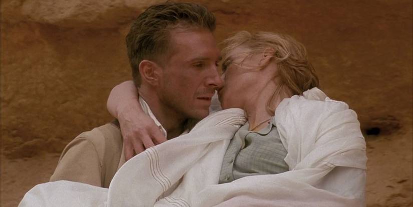 Almasy carries Katharine in The English Patient