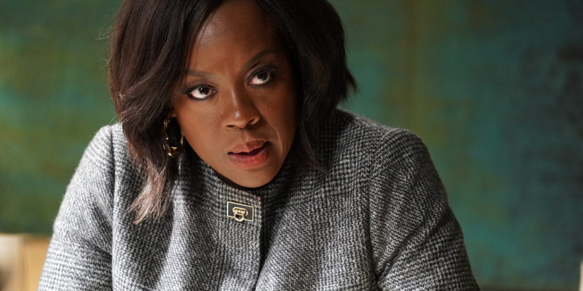 Annalise Keating looking up in her classroom in How to Get Away with Murder