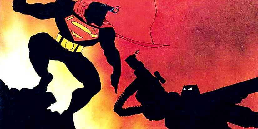Comic book art: Batman and Superman by Frank Miller from the Dark Knight Returns