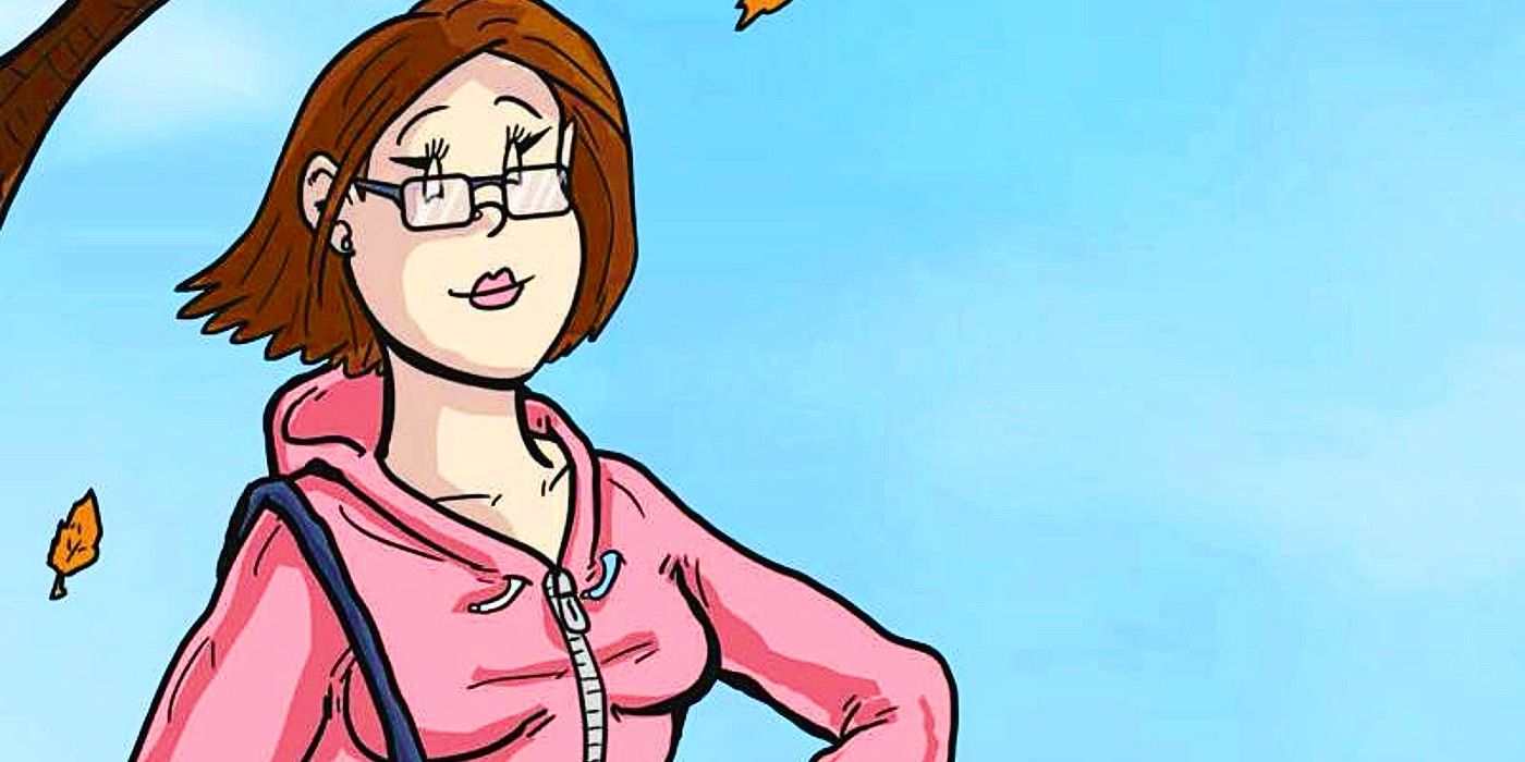First Year Out Cover Brown Haired Woman in Pink Sweatshirt