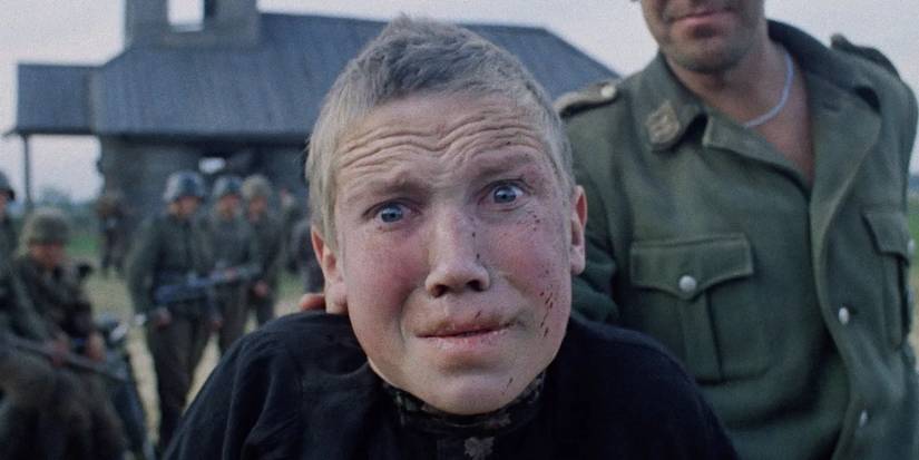 Flyora (Aleksei Kravchenko) looking horrified in Come and See