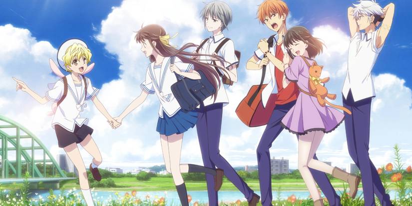 Art of the whole cast together in nature