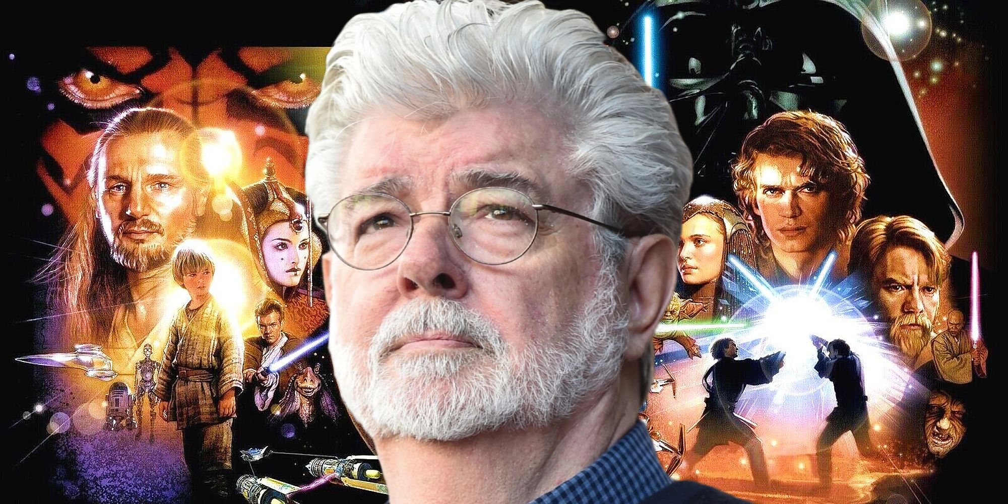 George Lucas e os pôsteres das prequelas de Star Wars