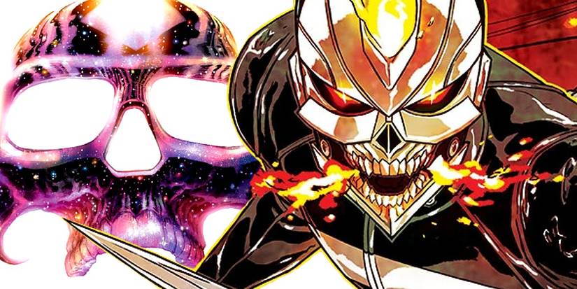 The cosmic "All Rider" (left) and Robbie Reyes as Ghost Rider (right.)