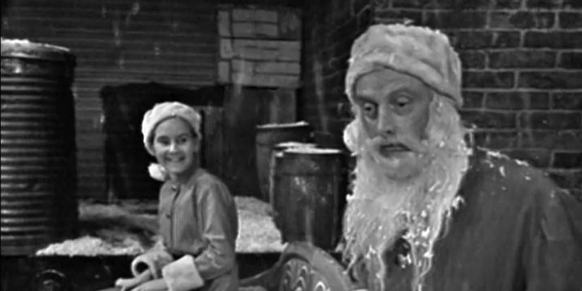 Art Carney como Henry Corwin com o elfo do trenó na zona do crepúsculo na noite dos mansos