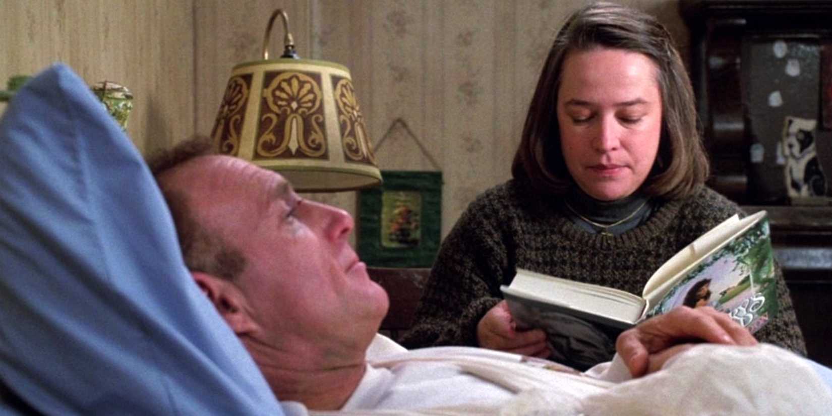 Anne reading a book to Paul in the film Misery
